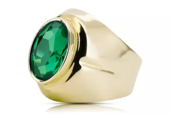 Artesanía vintage Anillo Esmeralda Oro amarillo de 14 quilates vrc296y